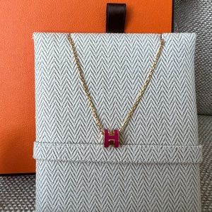 Authentic Brand New Hermes mini pop h pendant necklace